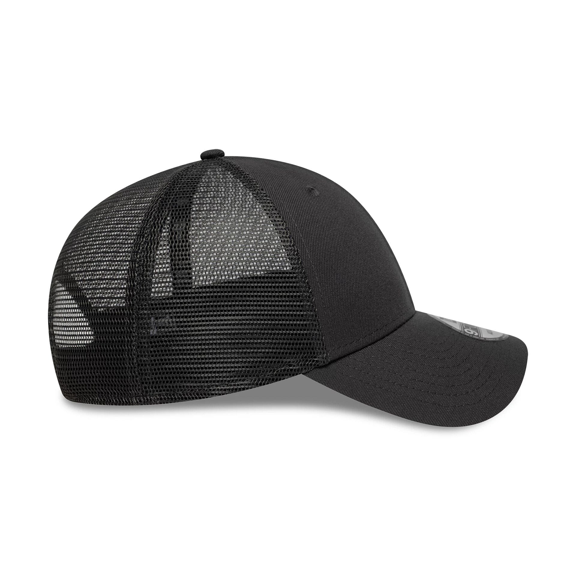 This is a New Era Grey 9FORTY Trucker Adjustable Cap 5