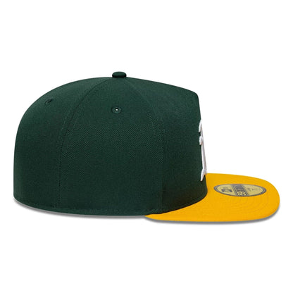 This is a Oakland Athletics Flat Dark Green 59FIFTY A-Frame Fitted Cap 5