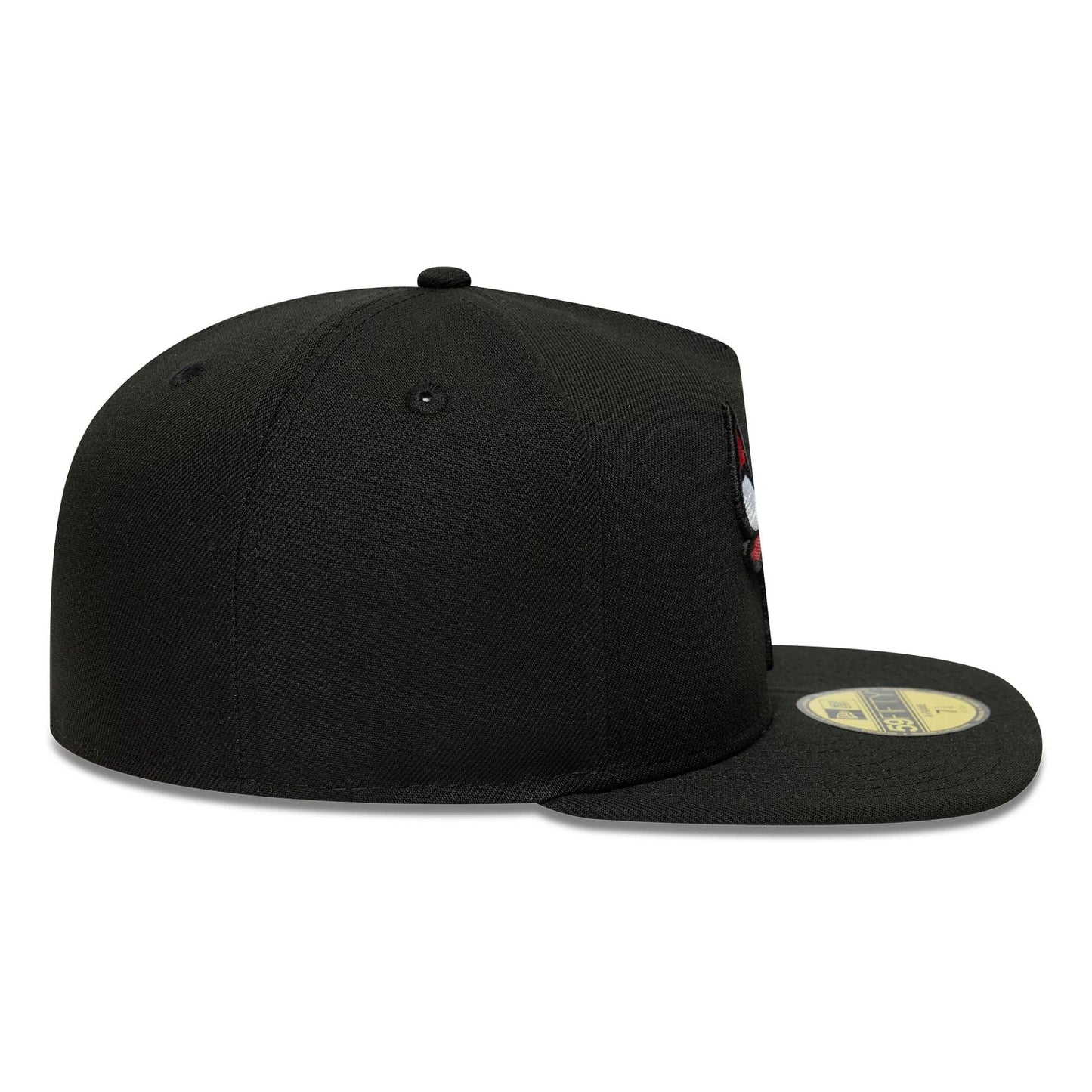 This is a Chicago Bulls Flat Black 59FIFTY A-Frame Fitted Cap 7