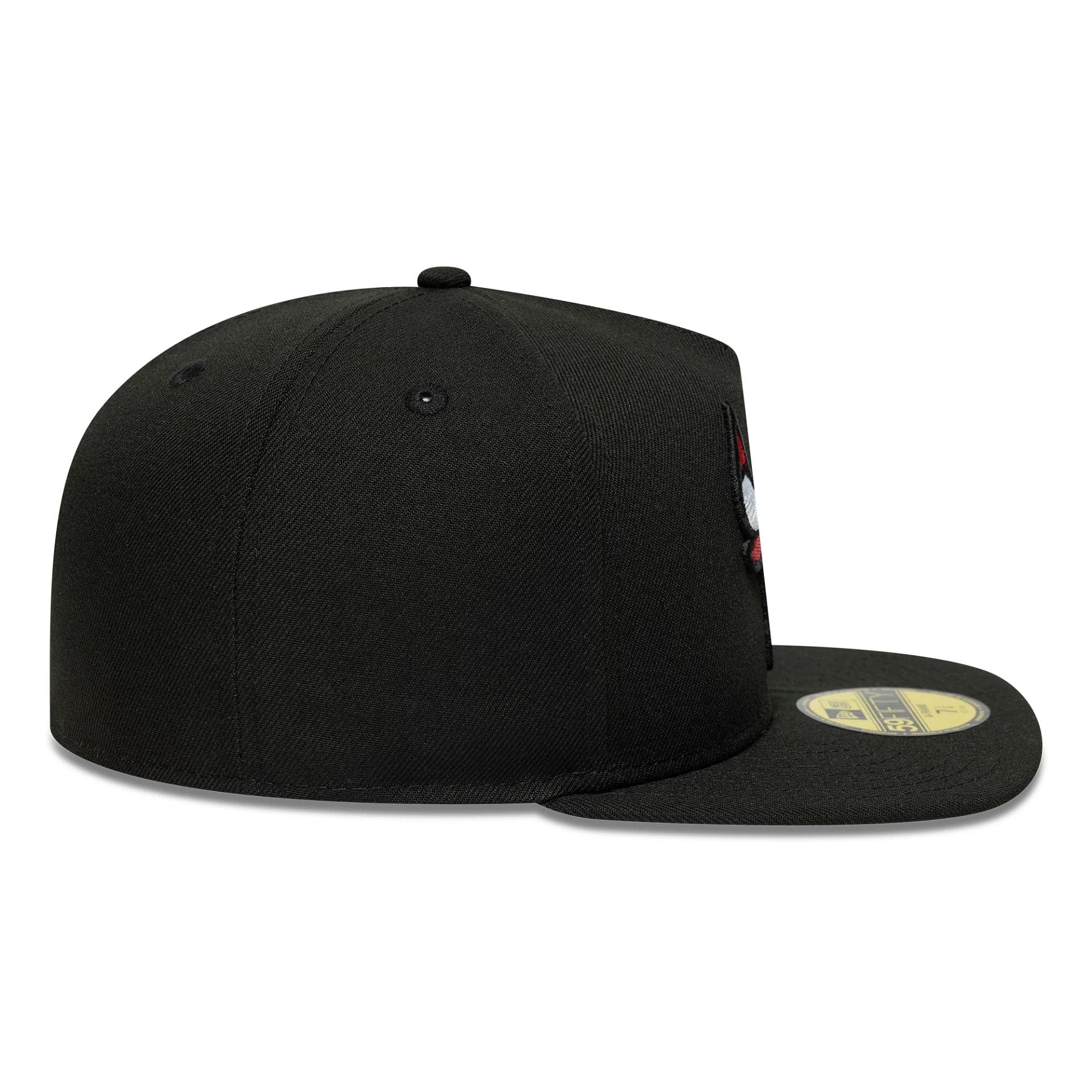 This is a Chicago Bulls Flat Black 59FIFTY A-Frame Fitted Cap 7