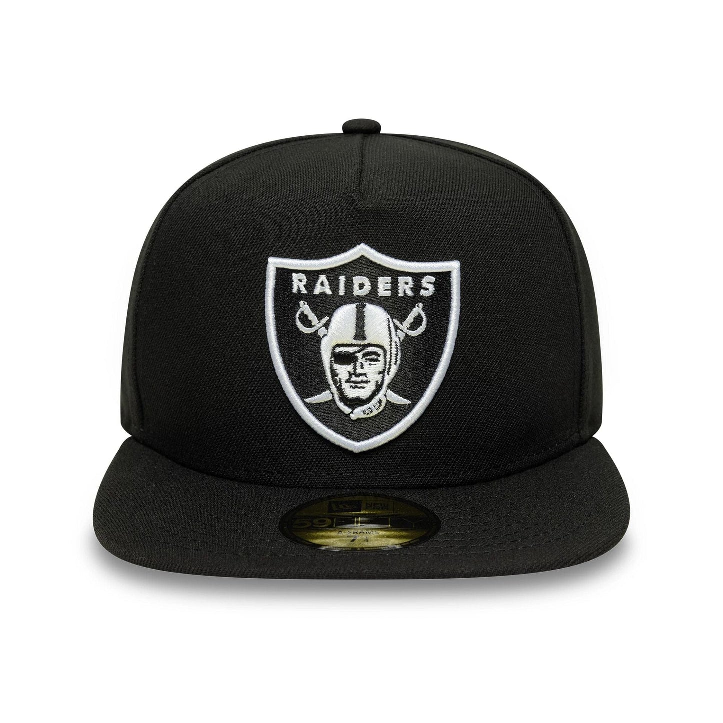 This is a Las Vegas Raiders Flat Black 59FIFTY A-Frame Fitted Cap 3