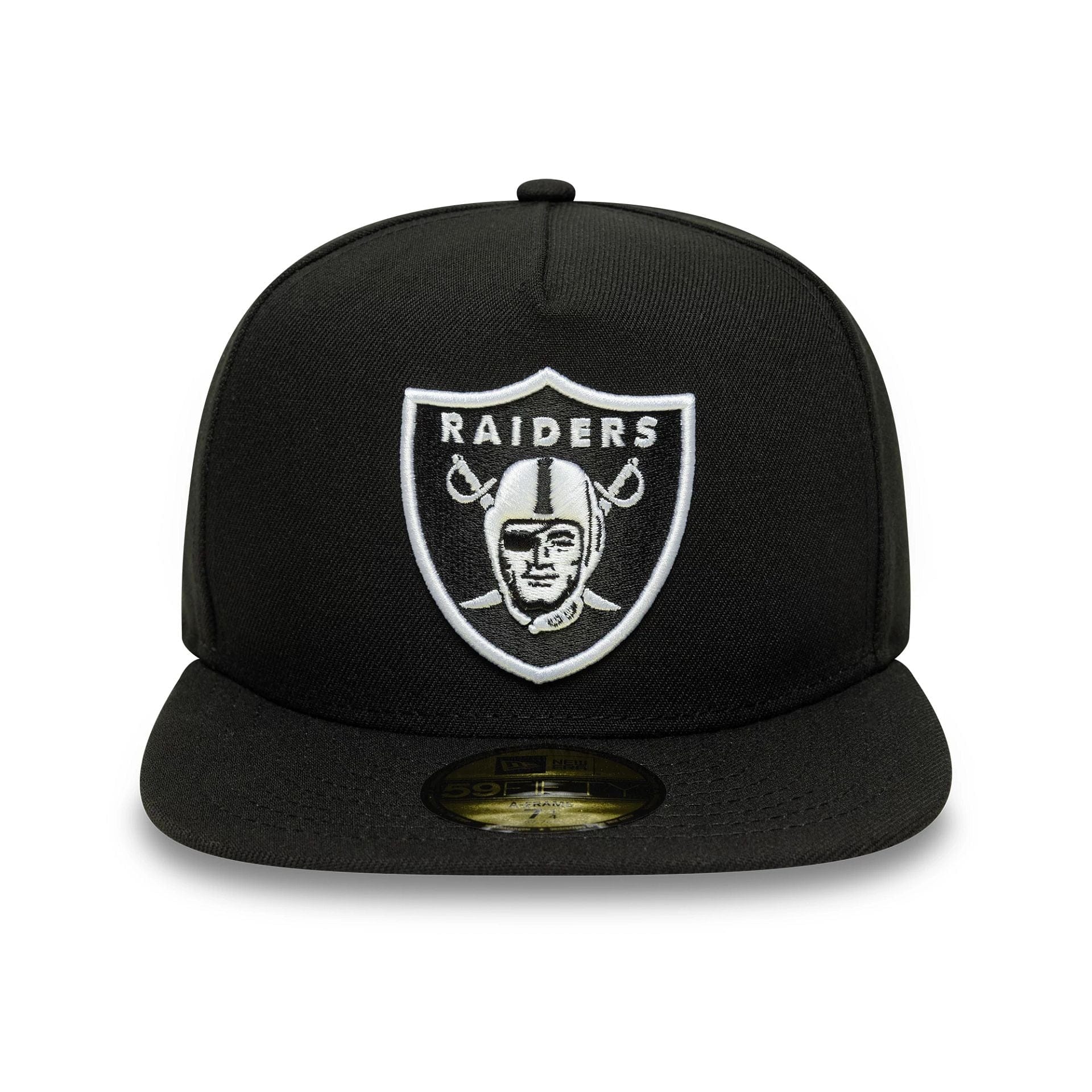 This is a Las Vegas Raiders Flat Black 59FIFTY A-Frame Fitted Cap 3