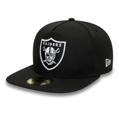 This is a Las Vegas Raiders Flat Black 59FIFTY A-Frame Fitted Cap 1