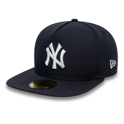 This is a New York Yankees Flat Navy 59FIFTY A-Frame Fitted Cap 1