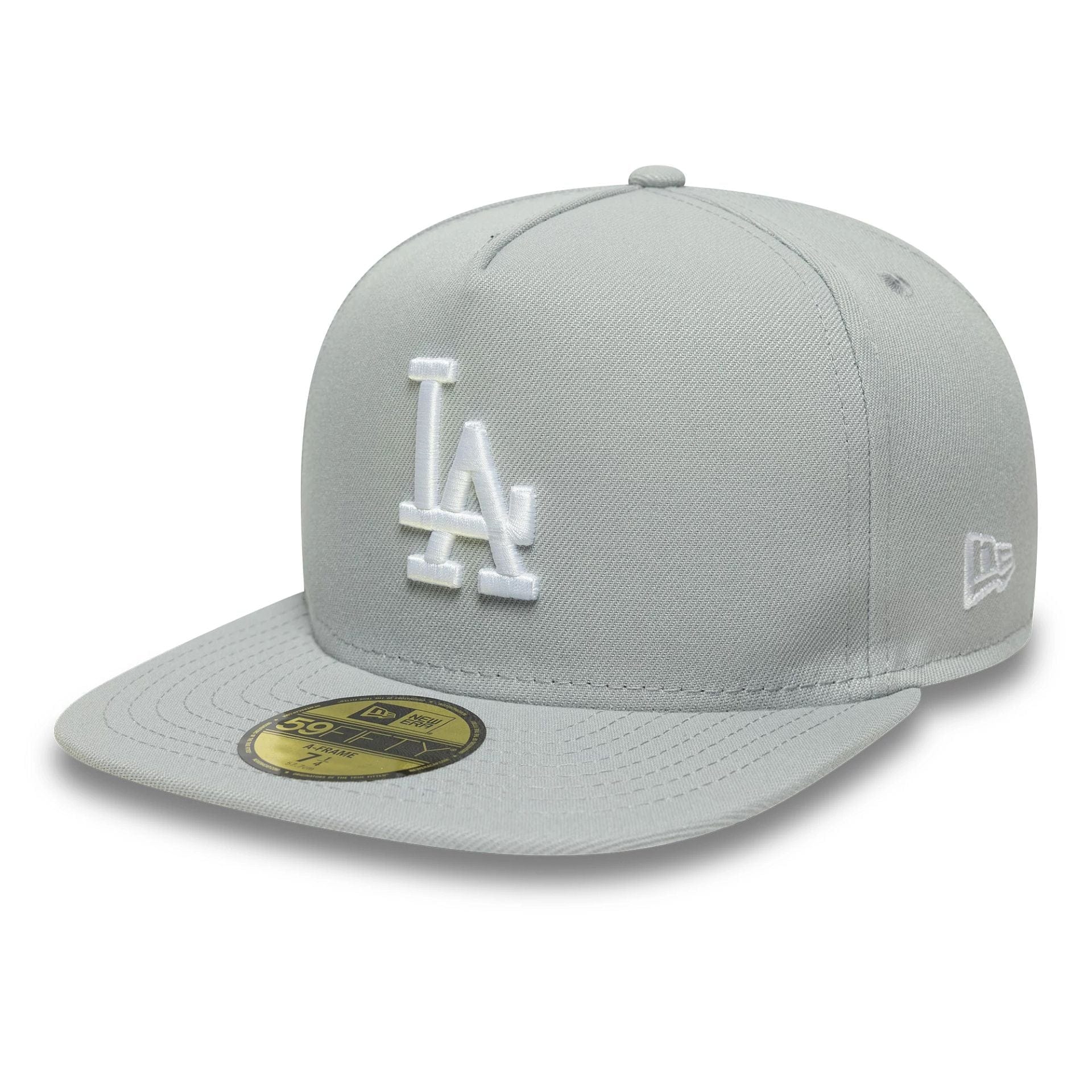 This is a LA Dodgers Flat Grey 59FIFTY A-Frame Fitted Cap 1