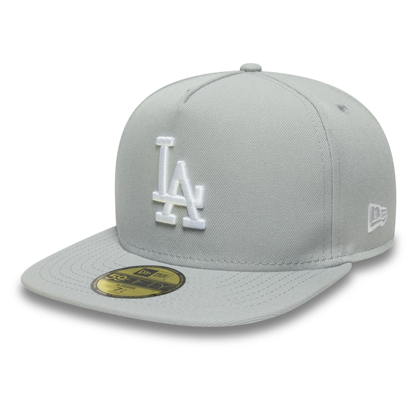 This is a LA Dodgers Flat Grey 59FIFTY A-Frame Fitted Cap 1