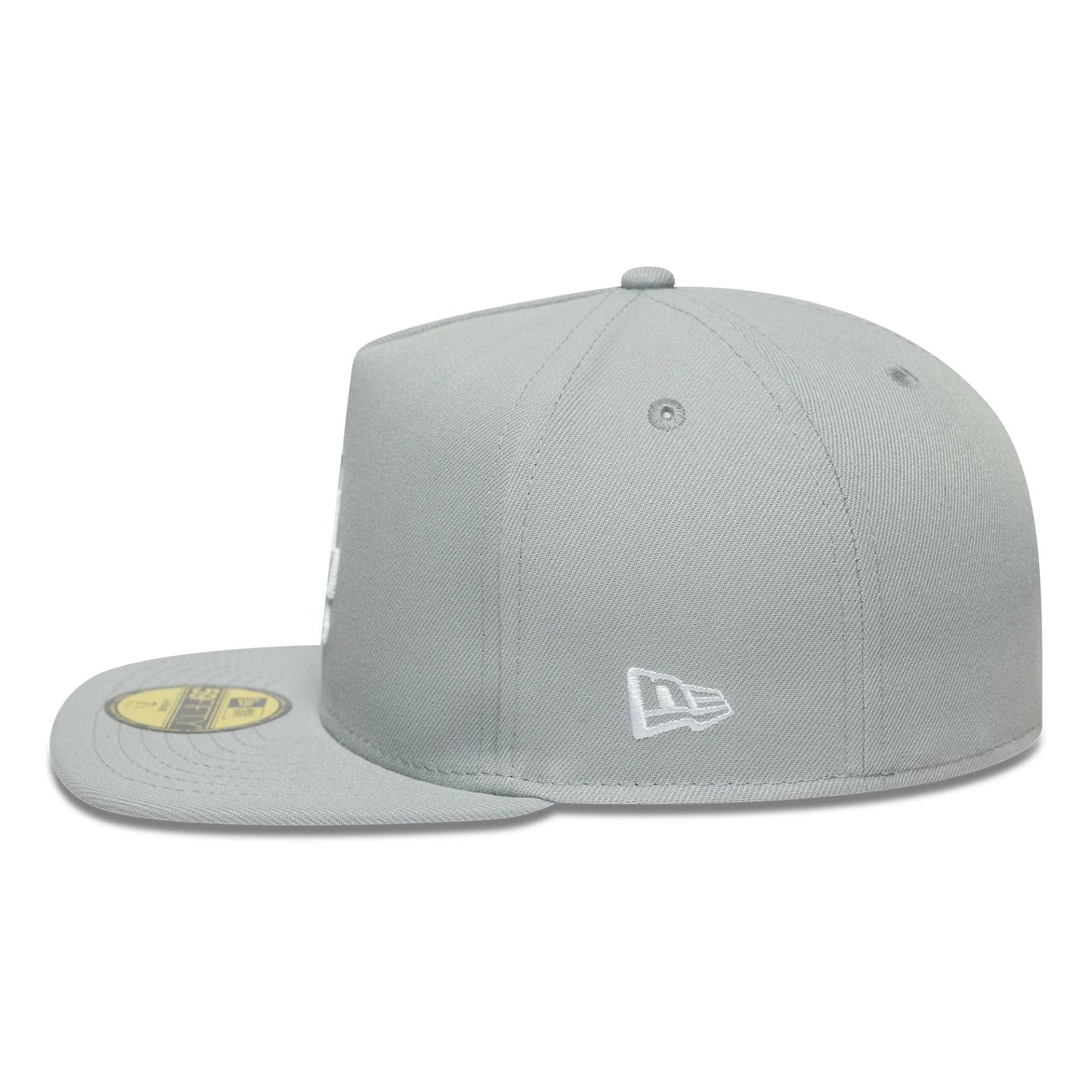 This is a LA Dodgers Flat Grey 59FIFTY A-Frame Fitted Cap 5
