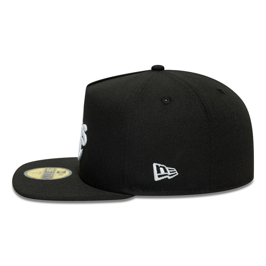 This is a Oakland Athletics Flat Black 59FIFTY A-Frame Fitted Cap 5