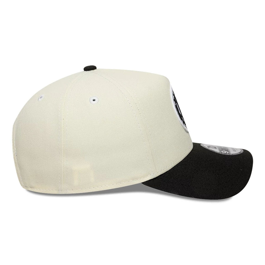 This is a Brooklyn Nets NBA Cream 9FORTY A-Frame Adjustable Cap 6