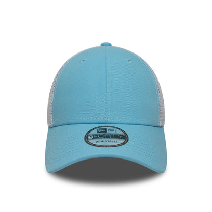 This is a New Era Pastel Blue 9FORTY Trucker Adjustable Cap 2
