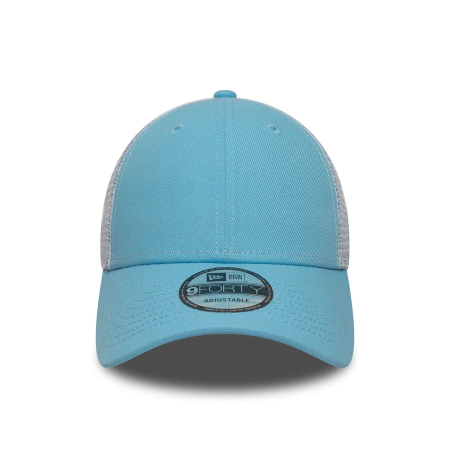 This is a New Era Pastel Blue 9FORTY Trucker Adjustable Cap 2