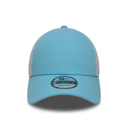 This is a New Era Pastel Blue 9FORTY Trucker Adjustable Cap 2
