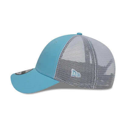 This is a New Era Pastel Blue 9FORTY Trucker Adjustable Cap 5