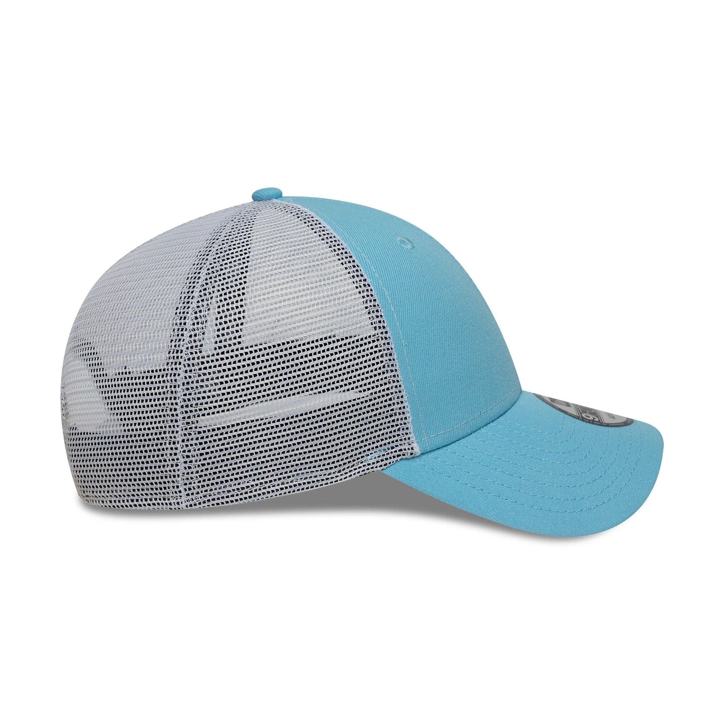 This is a New Era Pastel Blue 9FORTY Trucker Adjustable Cap 6