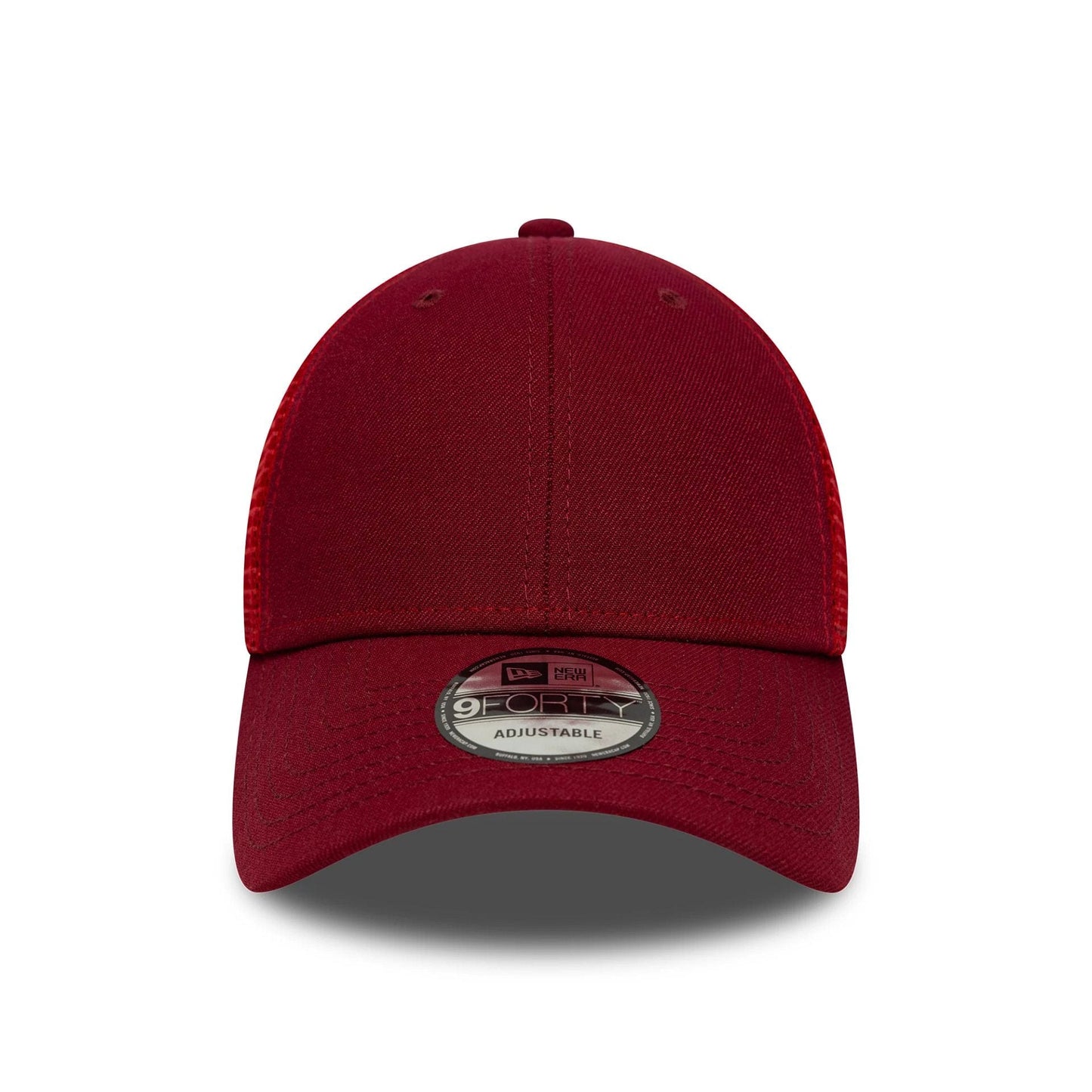 This is a New Era Dark Red 9FORTY Trucker Adjustable Cap 2