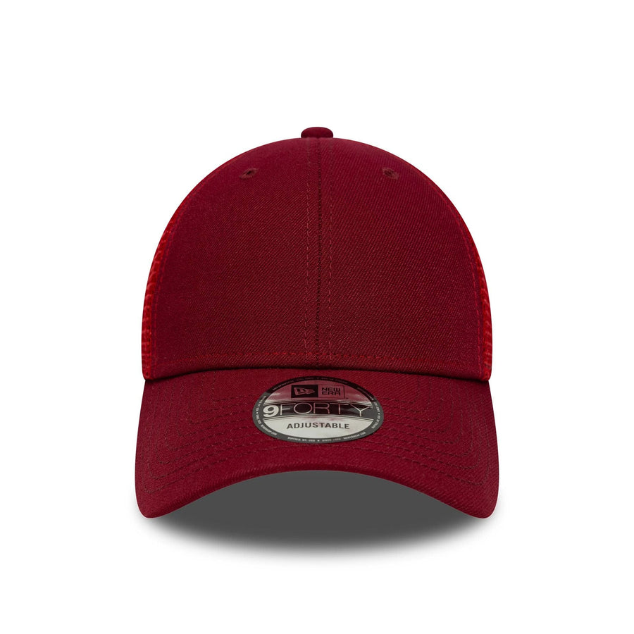 This is a New Era Dark Red 9FORTY Trucker Adjustable Cap 2