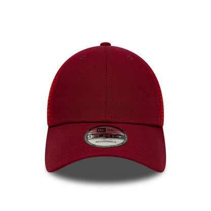 This is a New Era Dark Red 9FORTY Trucker Adjustable Cap 2