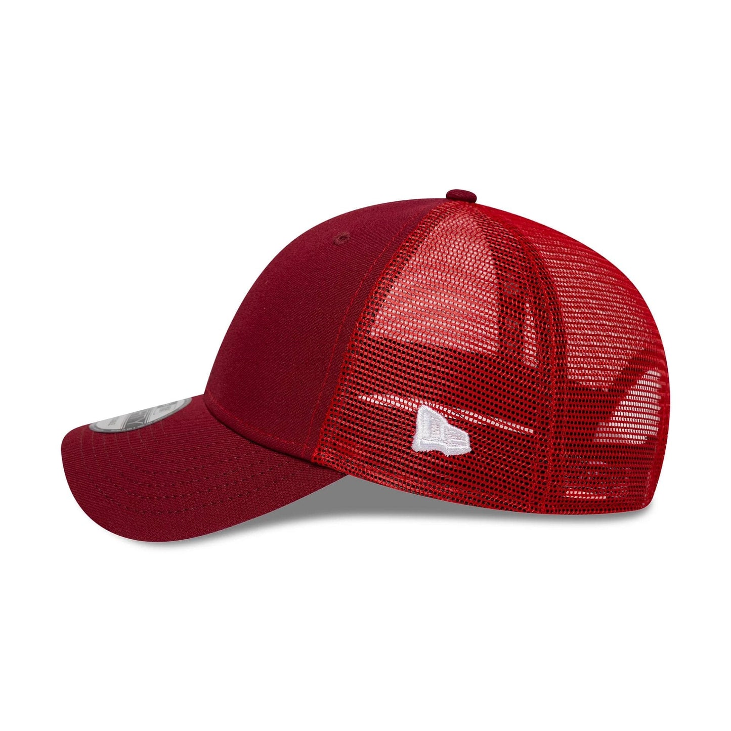 This is a New Era Dark Red 9FORTY Trucker Adjustable Cap 5