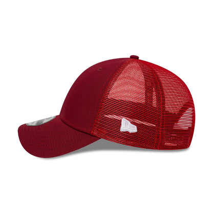 This is a New Era Dark Red 9FORTY Trucker Adjustable Cap 5