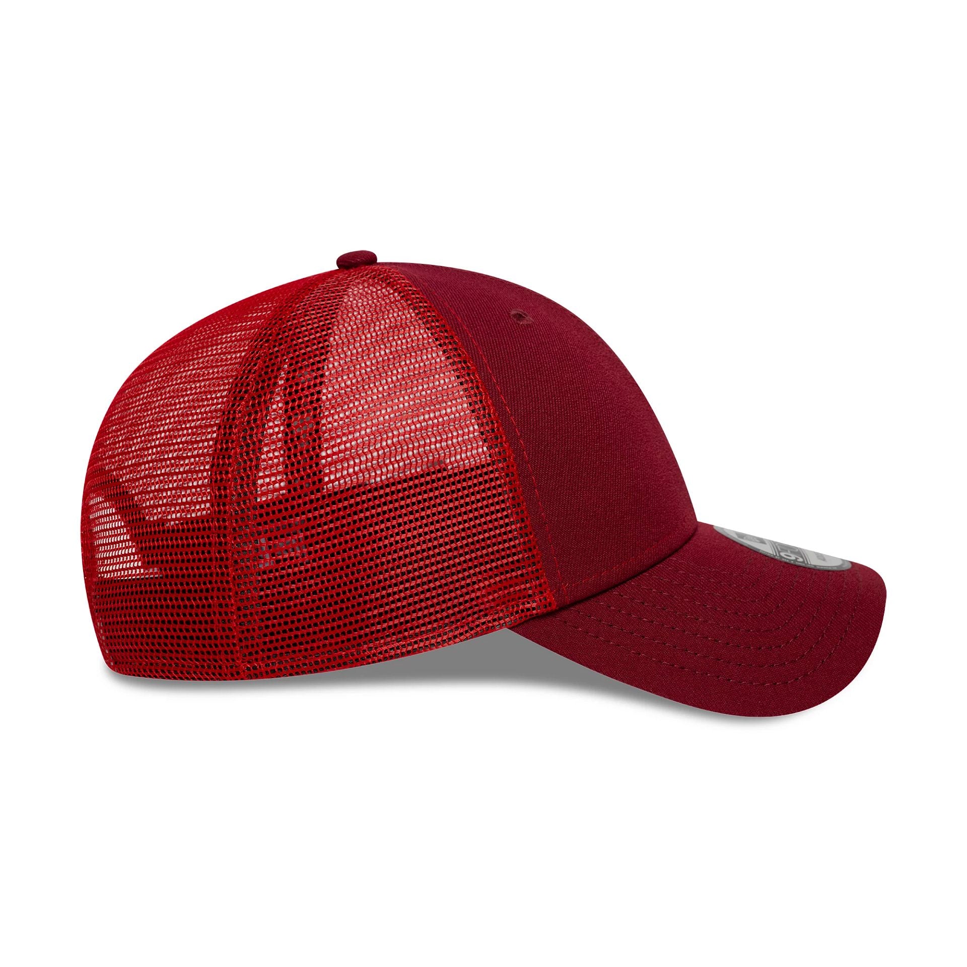 This is a New Era Dark Red 9FORTY Trucker Adjustable Cap 6