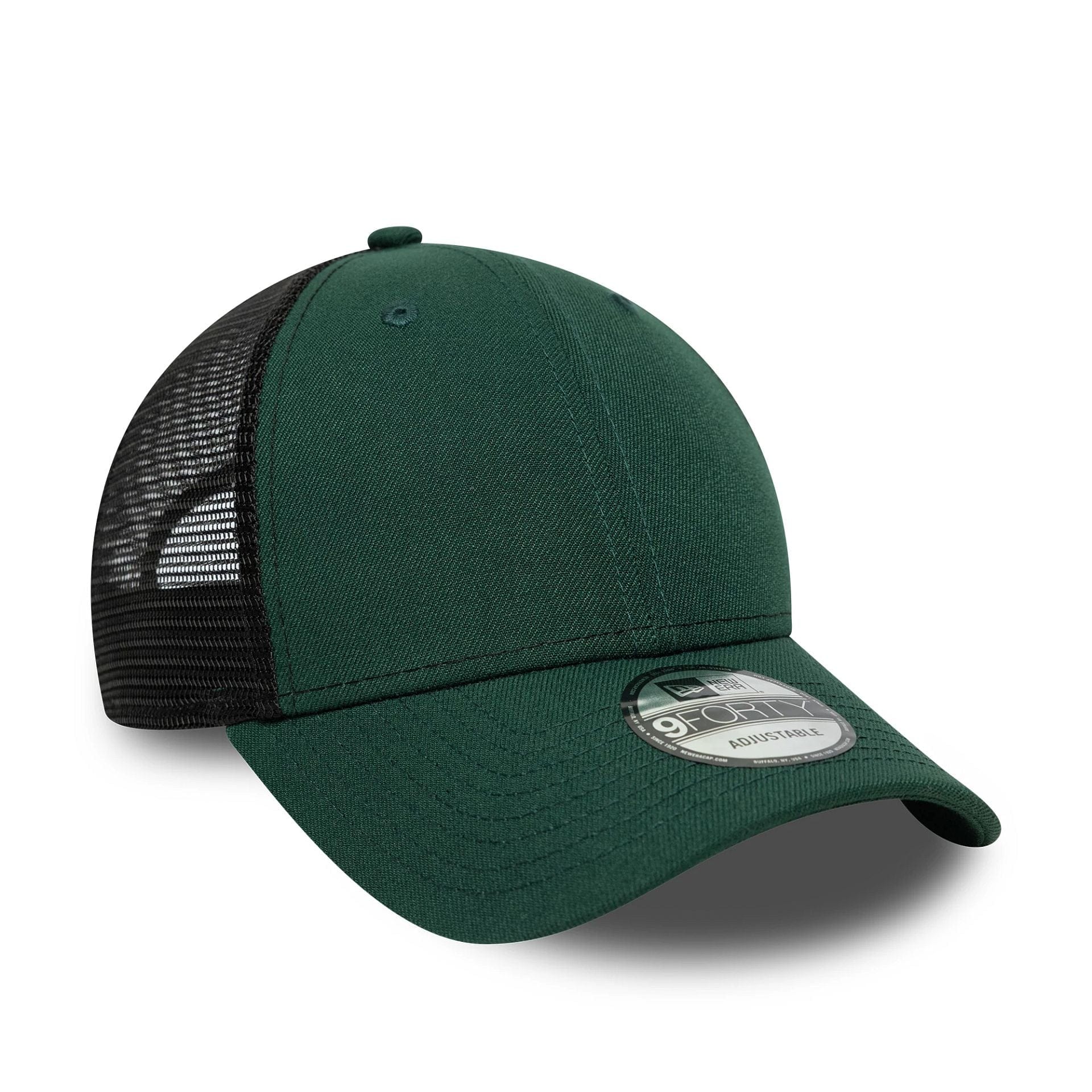 This is a New Era Dark Green 9FORTY Trucker Adjustable Cap 3
