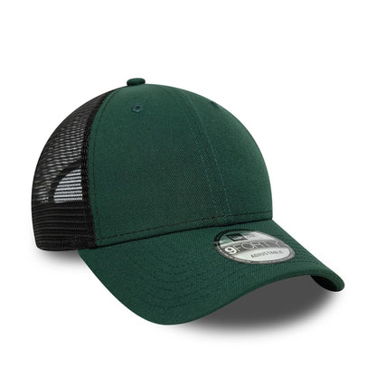 This is a New Era Dark Green 9FORTY Trucker Adjustable Cap 3