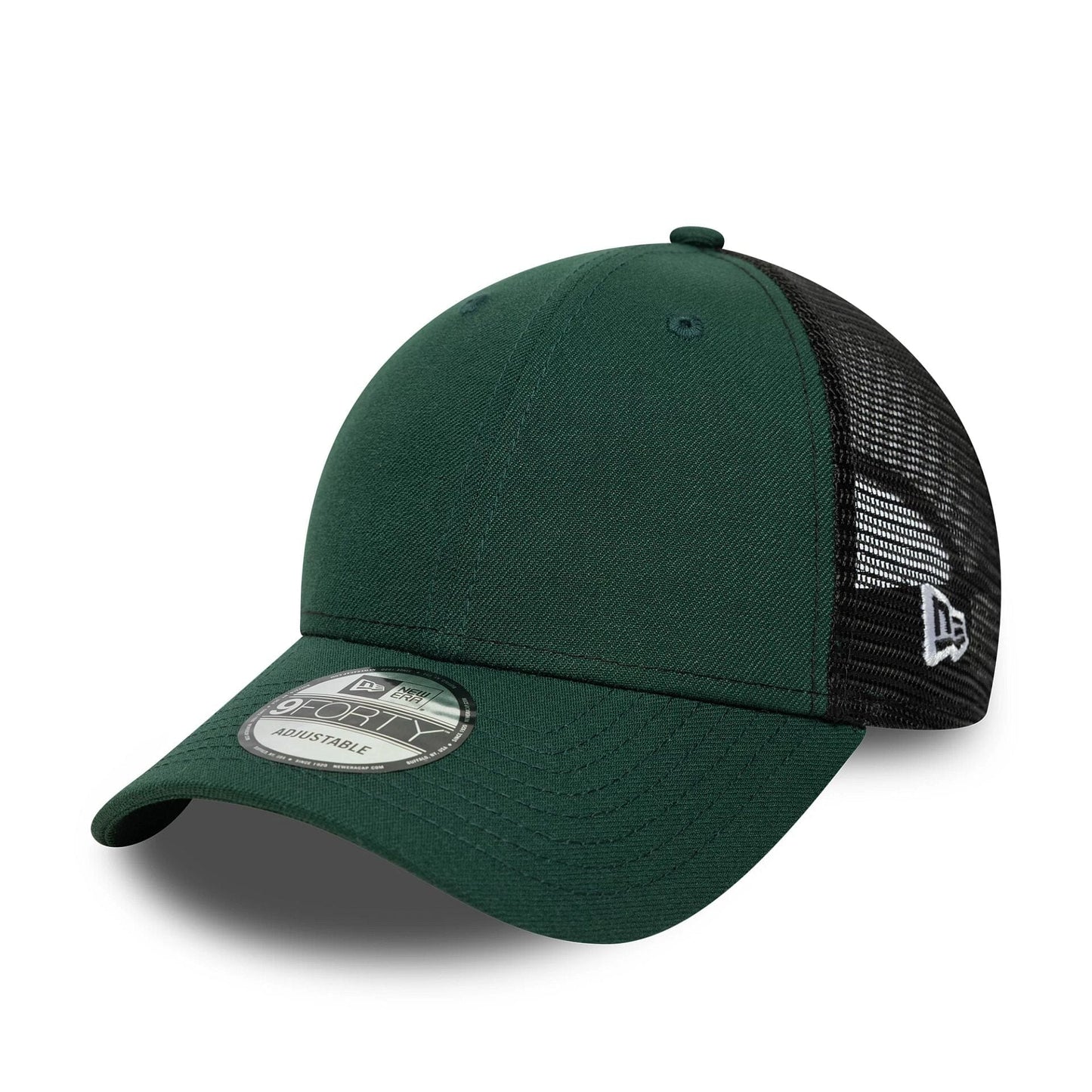 This is a New Era Dark Green 9FORTY Trucker Adjustable Cap 1