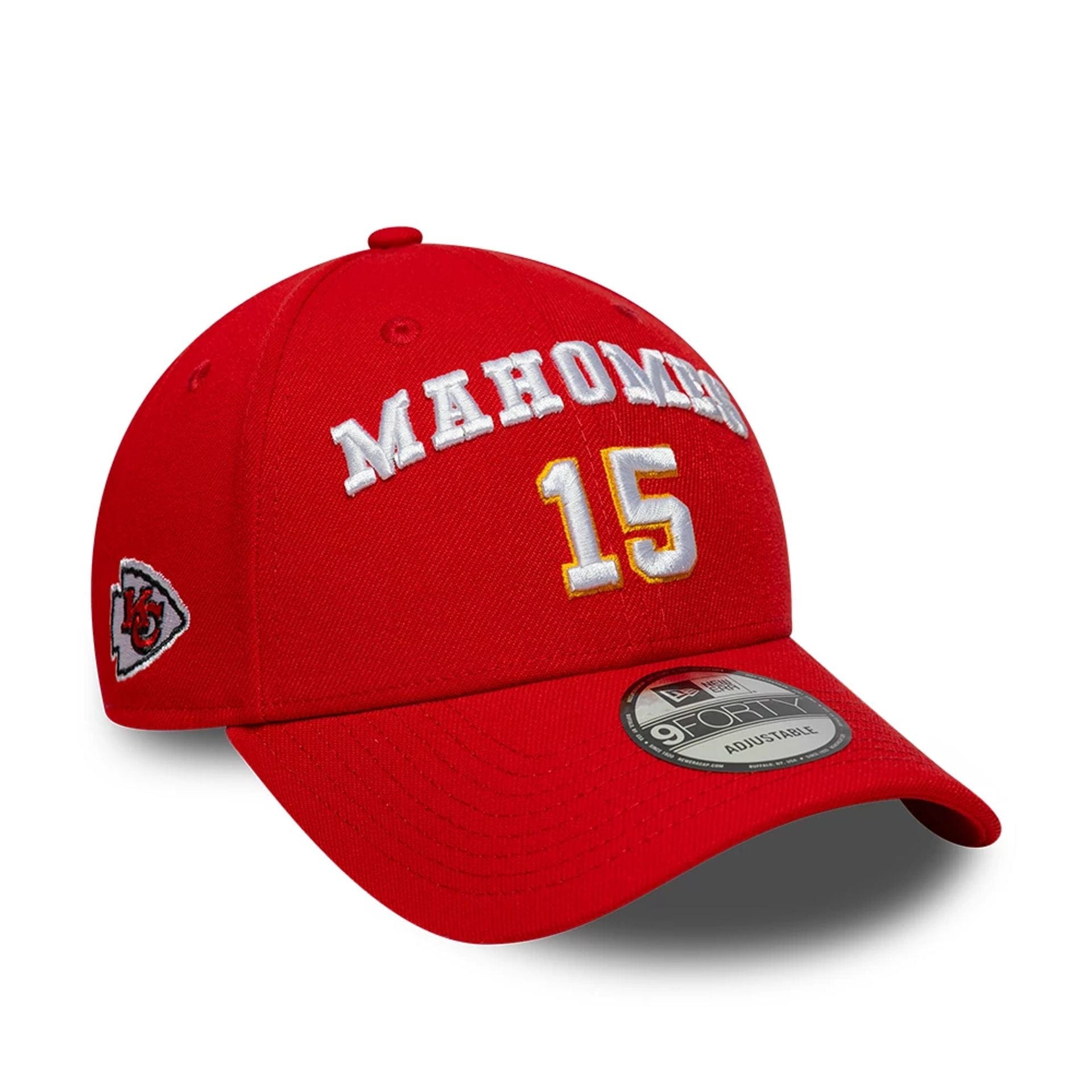 This is a Kansas City Chiefs NFL Patrick Mahomes Red 9FORTY Adjustable Cap 1