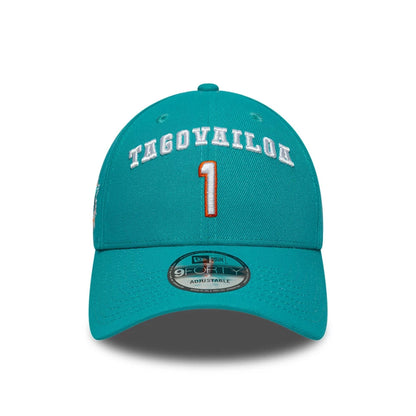 This is a Miami Dolphins NFL Tua Tagovailoa Turquoise 9FORTY Adjustable Cap 2