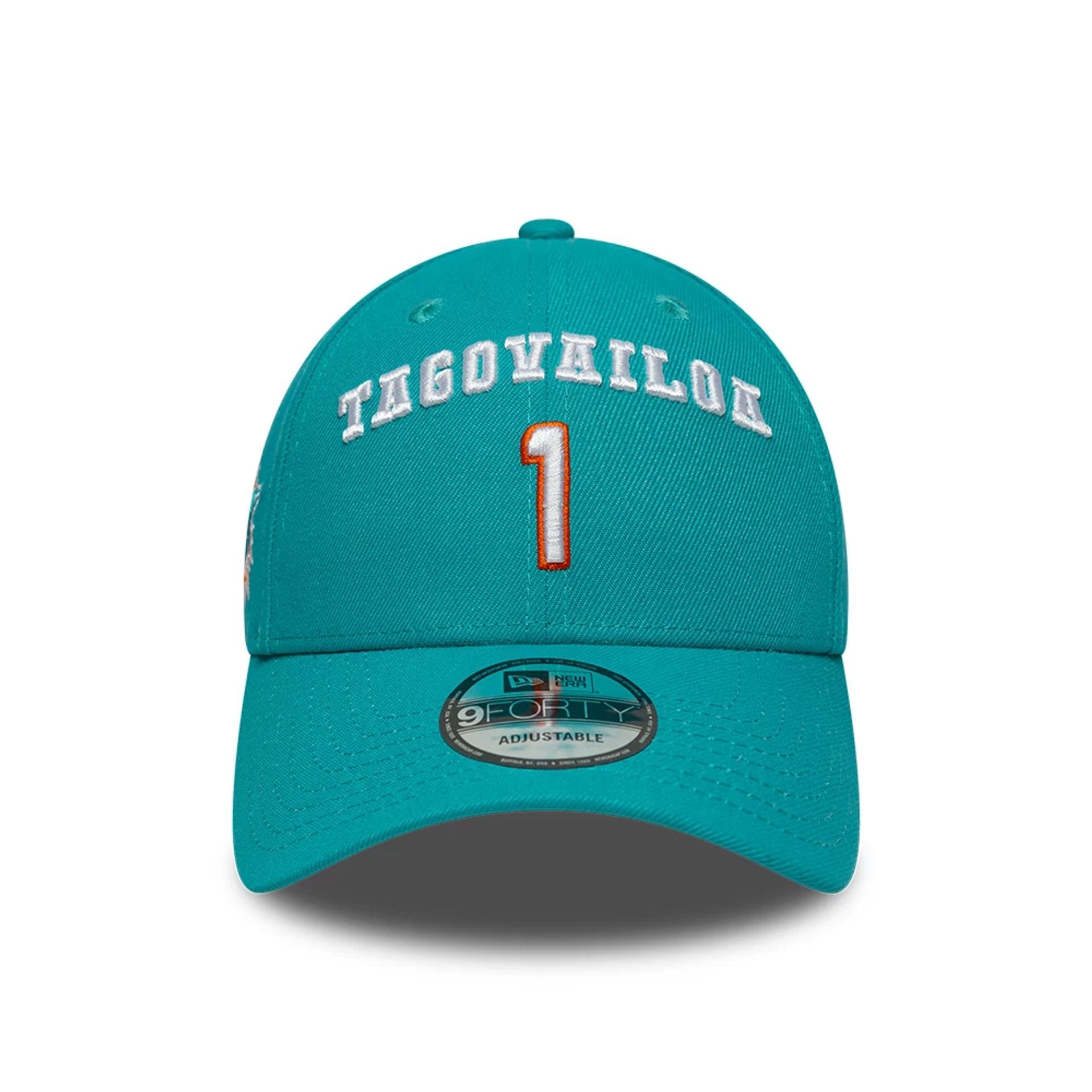 This is a Miami Dolphins NFL Tua Tagovailoa Turquoise 9FORTY Adjustable Cap 2