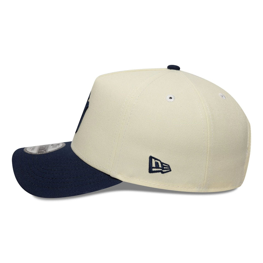 This is a New York Yankees MLB Chrome Blue Contrast Cream 9FORTY A-Frame Adjustable Cap 6