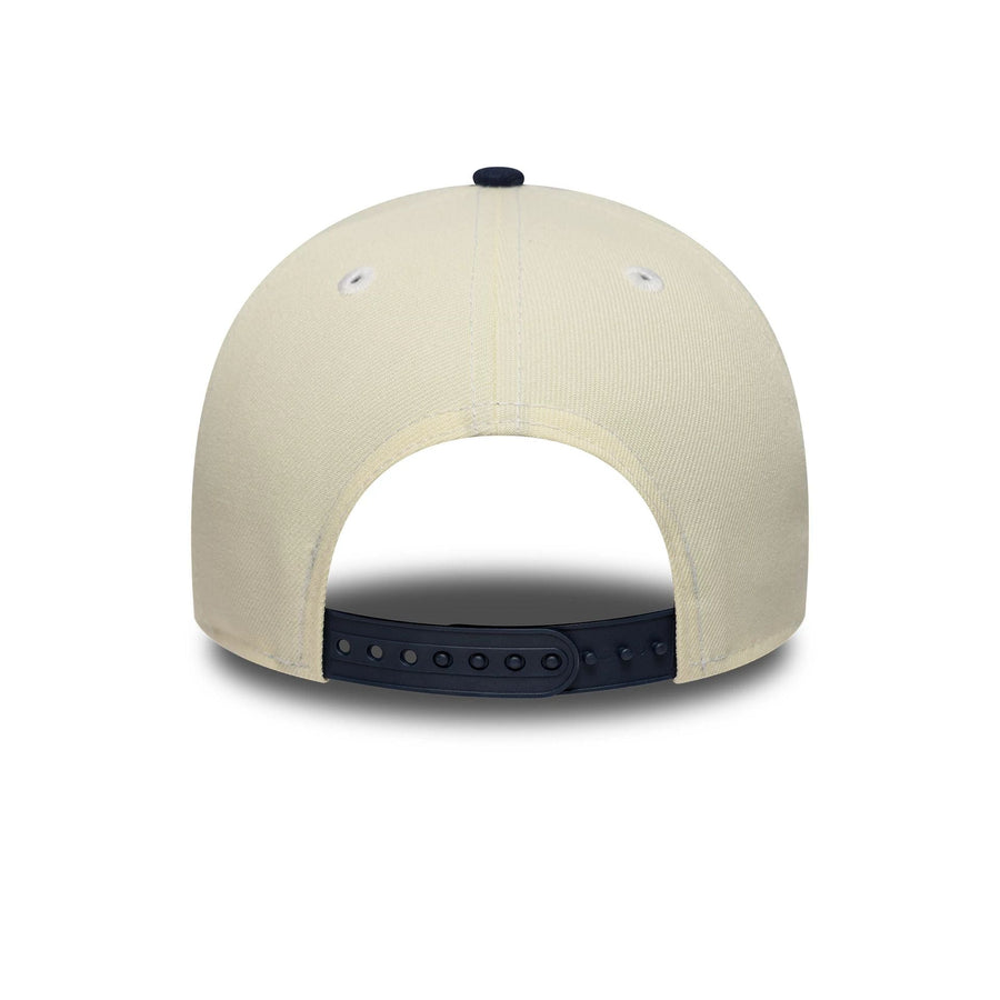 This is a LA Dodgers MLB Chrome Blue Contrast Cream 9FORTY A-Frame Adjustable Cap 7