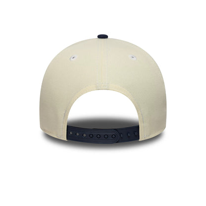This is a LA Dodgers MLB Chrome Blue Contrast Cream 9FORTY A-Frame Adjustable Cap 7