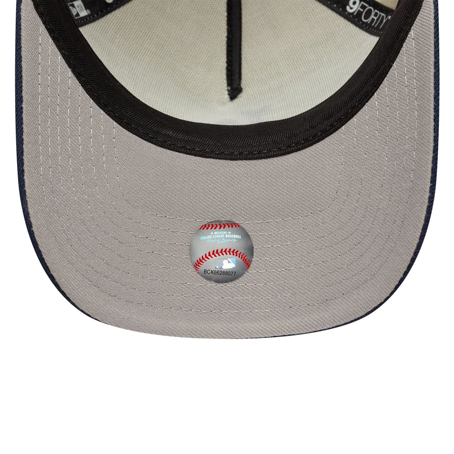 This is a LA Dodgers MLB Chrome Blue Contrast Cream 9FORTY A-Frame Adjustable Cap 2