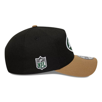 This is a New York Jets NFL Black 9FORTY A-Frame Adjustable Cap 5