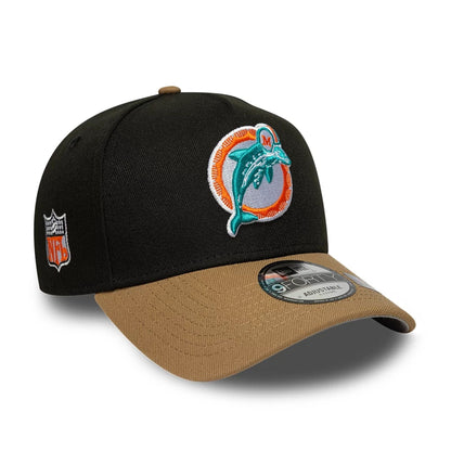This is a Miami Dolphins NFL Black 9FORTY A-Frame Adjustable Cap 1