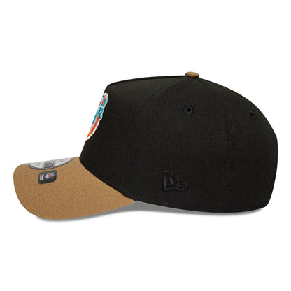 This is a Miami Dolphins NFL Black 9FORTY A-Frame Adjustable Cap 6