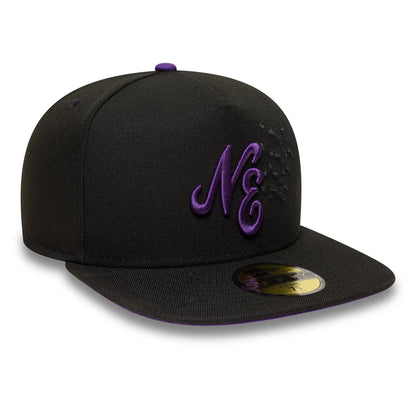 Pictured in this New Era Bats Black 59FIFTY A-Frame Fitted Cap 4