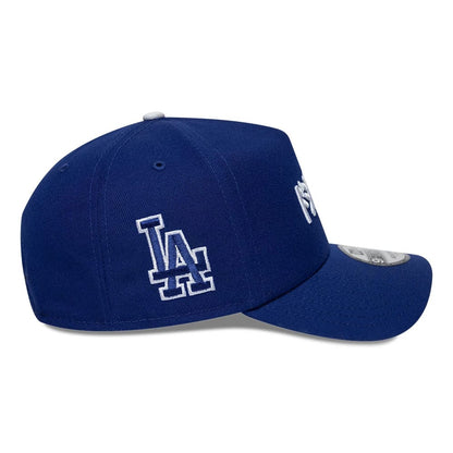 Pictured is this MLB Kanji LA Dodgers 9FORTY A-Frame Adjustable cap in dark blue. 5