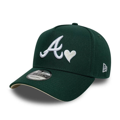 This is a Atlanta Braves MLB Heart Dark Green 9FORTY A-Frame Adjustable Cap 1