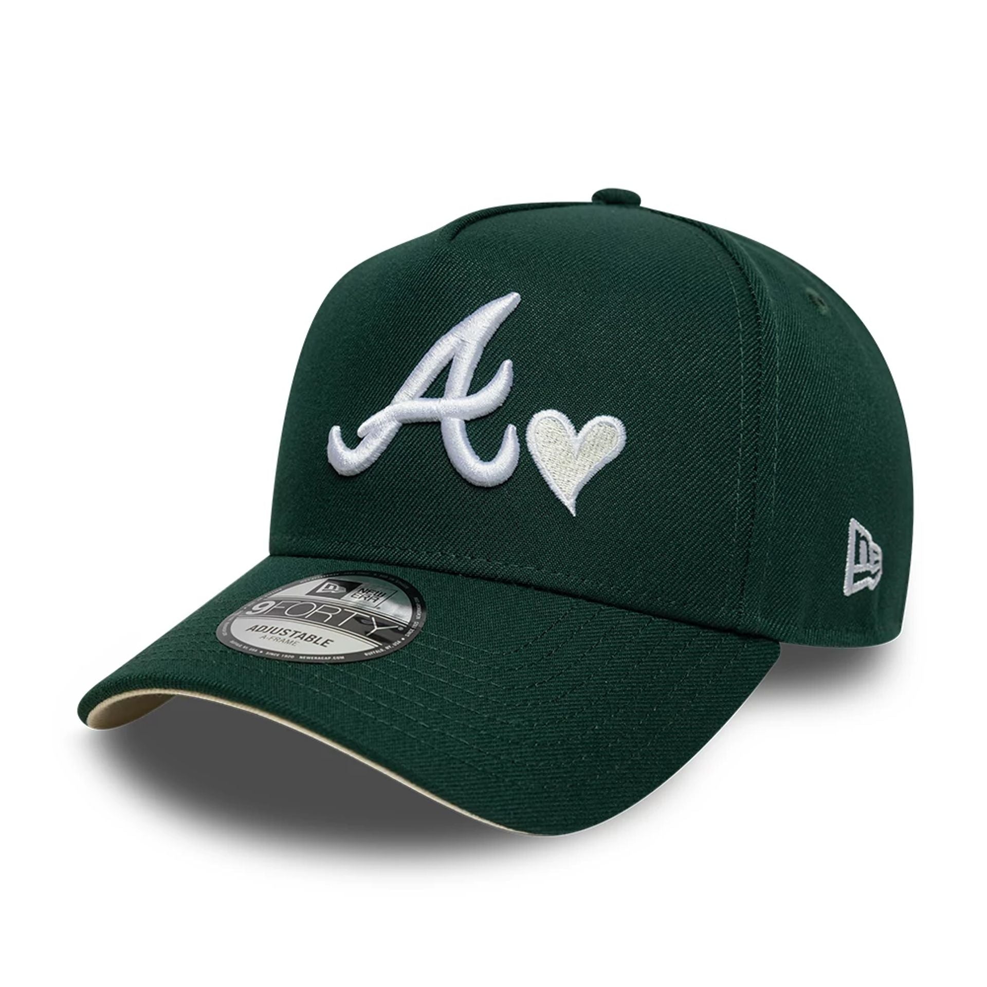 This is a Atlanta Braves MLB Heart Dark Green 9FORTY A-Frame Adjustable Cap 1
