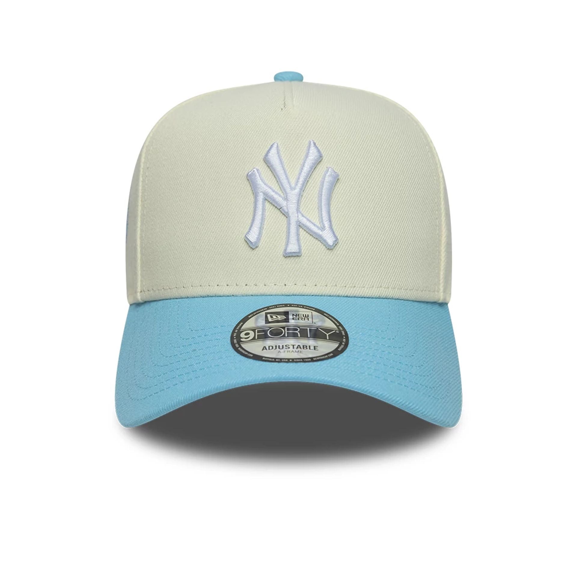 This is a New York Yankees MLB Cream & Blue 9FORTY A-Frame Adjustable Cap 2