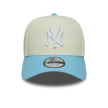 This is a New York Yankees MLB Cream & Blue 9FORTY A-Frame Adjustable Cap 2