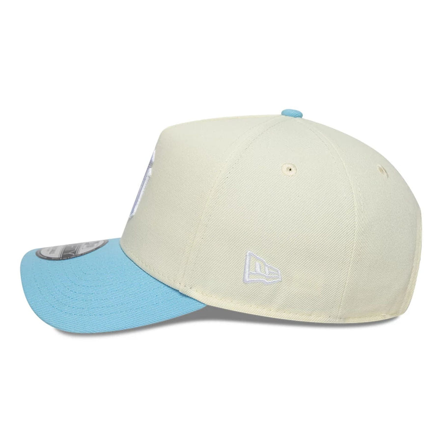 This is a New York Yankees MLB Cream & Blue 9FORTY A-Frame Adjustable Cap 5