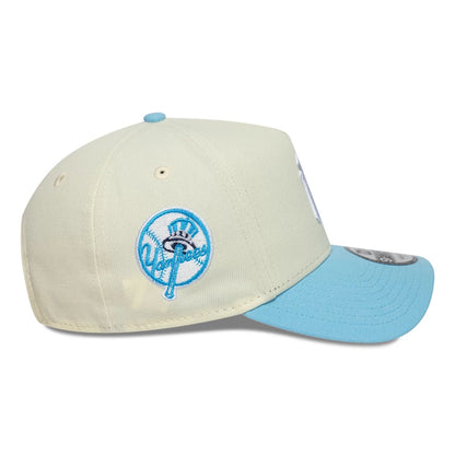 This is a New York Yankees MLB Cream & Blue 9FORTY A-Frame Adjustable Cap 4