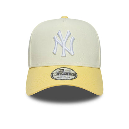 This is a New York Yankees MLB Cream & Yellow 9FORTY A-Frame Adjustable Cap 2