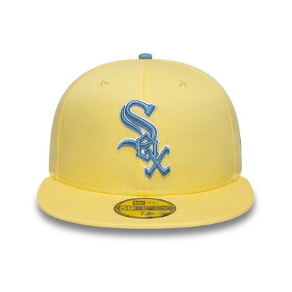 This is a Chicago White Sox MLB Pastel Yellow 59FIFTY Fitted Cap 3