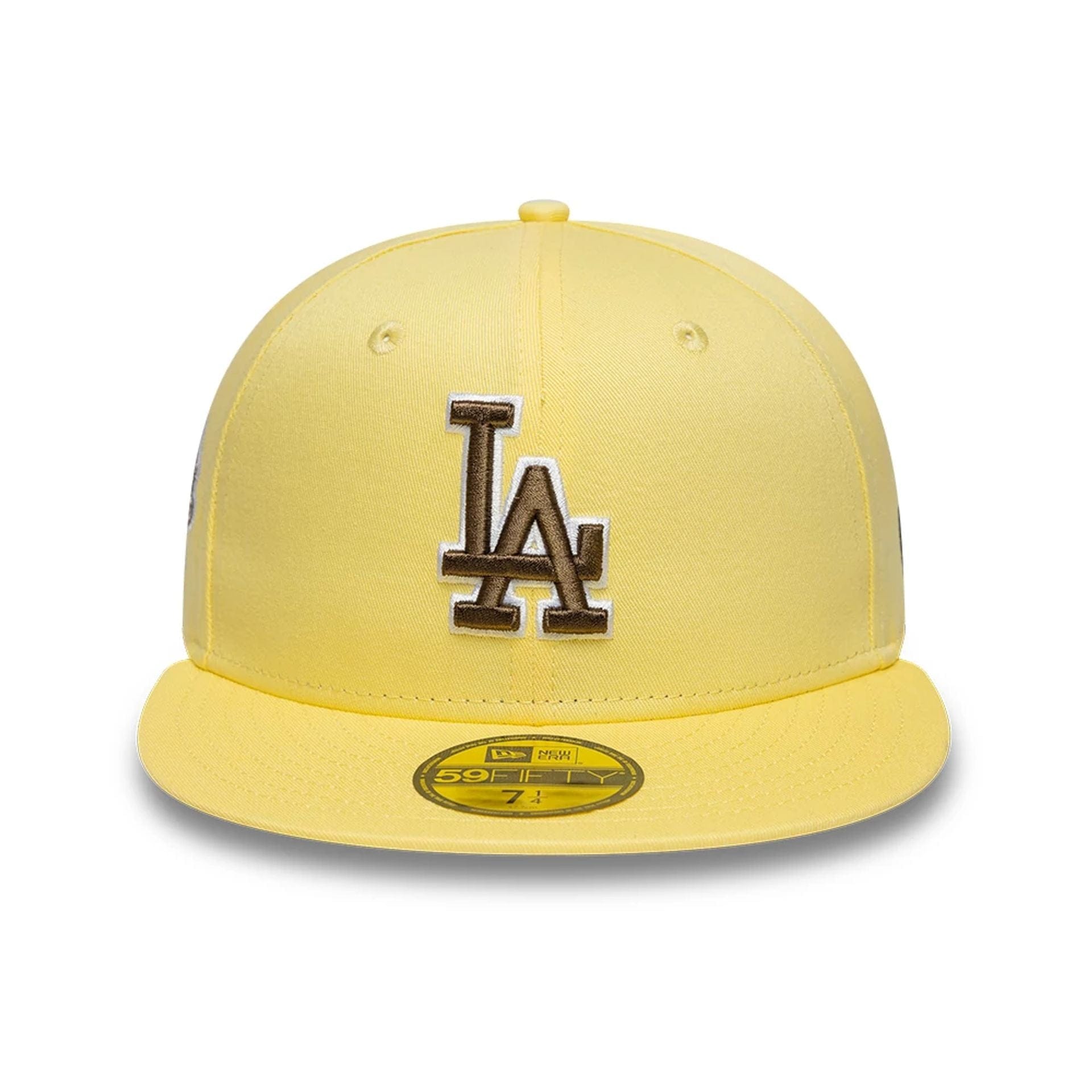 This is a LA Dodgers MLB Pastel Yellow 59FIFTY Fitted Cap 3