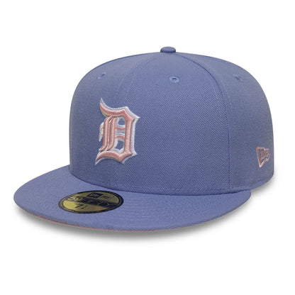 This is a Detroit Tigers MLB Pastel Purple 59FIFTY Fitted Cap 1