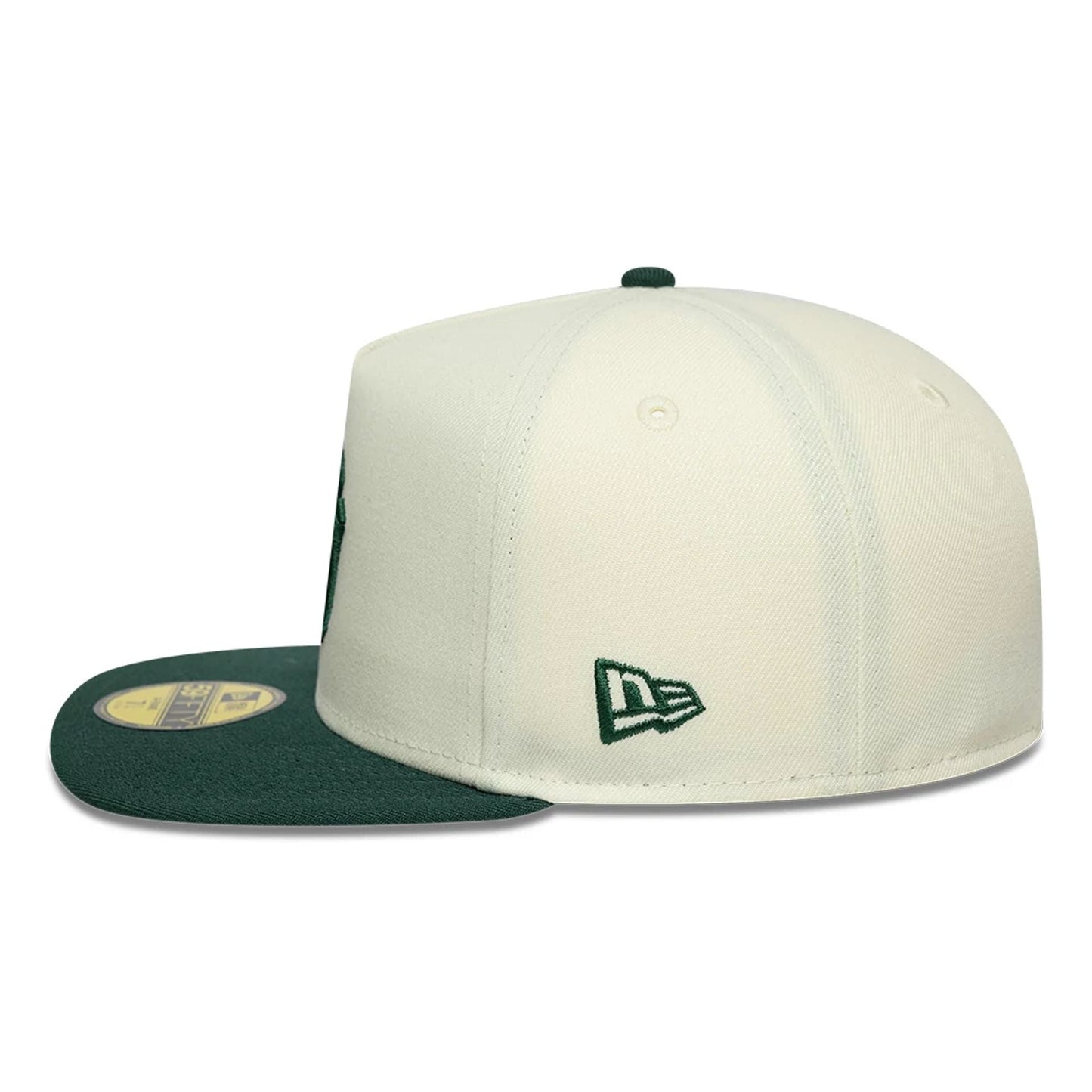 This is a New York Yankees MLB Cream 59FIFTY A-Frame Fitted Cap 6